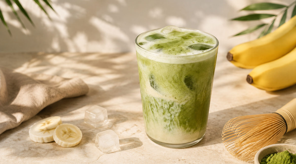 Banana Matcha Latte glacé : la recette crémeuse et gourmande Image