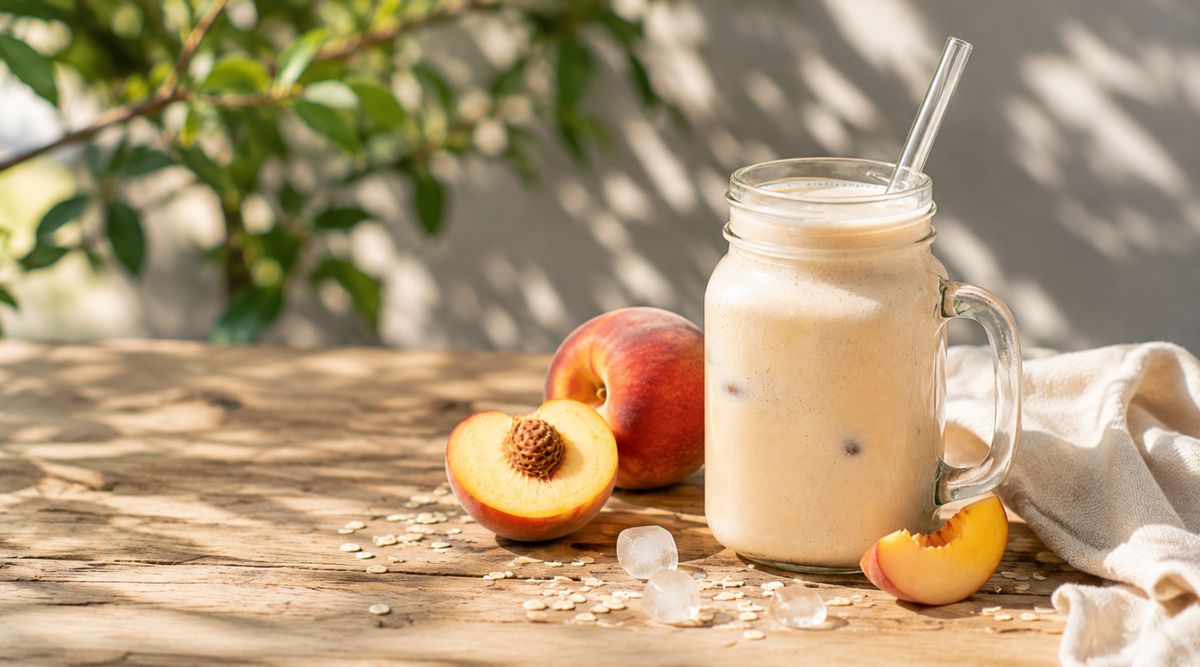 Smoothie pêche protéiné : la recette fraîche, crémeuse et facile Image